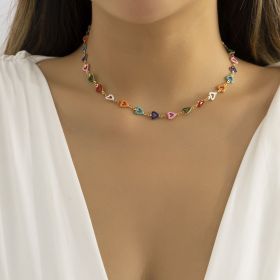 Colorful Hollow Heart Beads Choker Necklace Boho Summer Beach Jewelry Gift