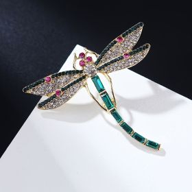 Vintage Golden Tone Green Enameled Oversize Dragonfly Brooch Pin Corsage Scarf Clips Brooches Pins Brooches Safety Pin Women Girls Clothing Decor