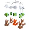 [Animal Friends-Foxes] Nursery Crib, Baby Gift Musical Mobile, Colorful Decor