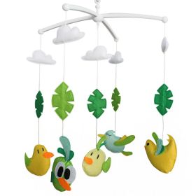Crib Mobile with Hanging Decor Toys, [Cute Birds] Green, Crib Mobile
