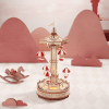Robotime ROKR Montessori Wooden toys Parachute Tower DIY Music Box Moveable Magic Amusement Park 3D Wooden Puzzle for Kids Gifts