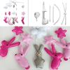 Handmade Girls Gift, Baby Dream Musical Mobile, Rabbits, Colorful