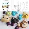 Cute PU Leather Animal Dolls Handmade Baby Crib Rotatable Musical Mobile