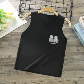 Modal Children's Vest Boneless Camisole Bottoming Shirt (Option: Black-90)