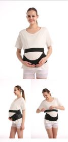 Pregnant Women'S Belly Support Belt During Delivery Period Lumbar Support Breathable Adjustable Third Trimester Protective Belt (Option: Black-XL)