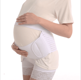 Pregnant Belly Support Belt Velcro Breathable Relief Waist Support Belt Adjustable Tire Belt Cross-Border (Option: White-2XL)