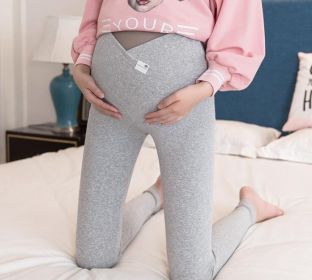 Plus size Maternity leggings (Option: Light grey-XL)