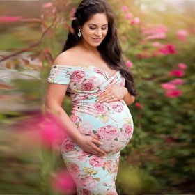 Cross V-neck short sleeve plus size maternity dress (Option: Pink-M)