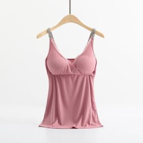 Breast feeding vest with cross elastic bra (Option: Bean paste-M)