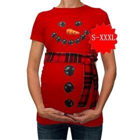 Fashion T-shirt maternity wear (Option: Red-XXL-Without scarf)