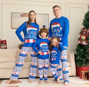 Matching Family Pajamas Sets Christmas PJ's Letter Print Top And Plaid Pants Jammies Sleepwear (Option: Picture color-Dad 3XL)