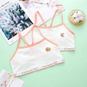 Primary School Students Development Period Girls Bra Sports Children's Underwear Vest (Option: Orange-L)