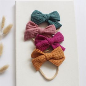 Baby Cotton Gauze Butterfly Tie Headband Set (Option: 14 Style)
