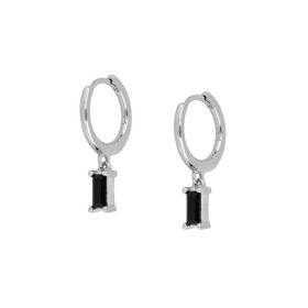 925 Sterling Silver French Punk Hip-Hop Geometric Small Hoop Earrings for Women Gold Silver Party Jewelry Accessories (Gem Color: 12)