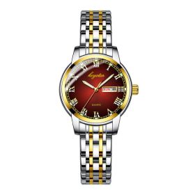 Stainless Steel Business Waterproof Automatic Ladies Watch Fancy Women Watches Jewelry Sophisticated And Stylish Women Watch (Color: China Red)