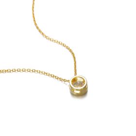 Tewiky Diamond Necklaces for Women; Dainty Gold Necklace 14k Gold Plated Long Lariat Necklace Simple Gold CZ Diamond Choker Necklaces for Women T (Color: Gold)