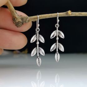 Long Leaf Shape Pendant Drop Earrings Exquisite Vintage Style Ear Jewelry Decor Boho Style (style: Leaf Earrings)