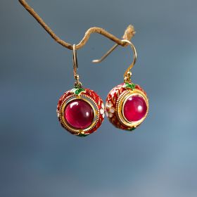 Fashion Earrings Silver Jewelry Ethnic Enamel (Color: Enamel earrings)