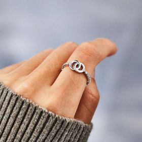 Fashion Women's Double Ring Ring Round Special Jewelry (style: Ring)
