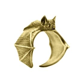Men's And Women's Fashion Personality Vintage Bat Ring Cute Jewelry (Color: Gold, size: Adjustable opening)