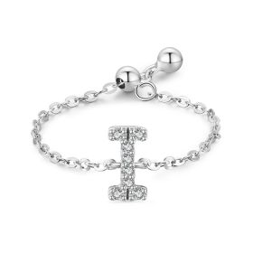 Letter Chain Ring Female Fashion Niche Design Love Thin Ring Jewelry (style: I)