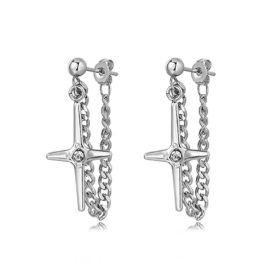 Cross Chain Earrings For Men And Women (quantity: A pair, Color: Cross chain)