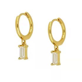 Sterling Silver Stone Rose Red White Stone Earrings Jewelry (style: 9 Style)