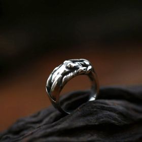 Venus Goddess Ring Men's Titanium Jewelry (Color: Steel A, size: 8)