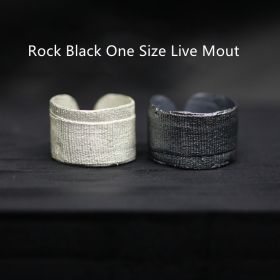Skeleton Jewelry Wide Design Bandage Ring (Color: Rock Black One Size Live Mout)