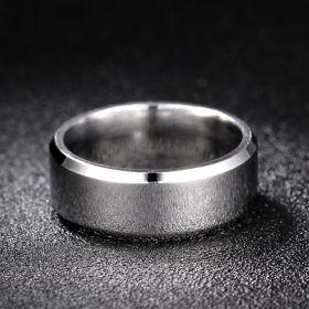 Light Men's Stainless Steel Ring Jewelry (Color: 8mm steel mirror light, size: No.12)