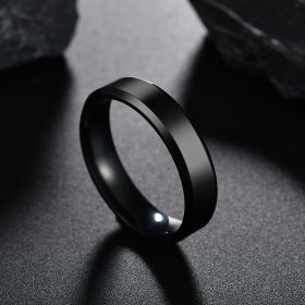 Light Men's Stainless Steel Ring Jewelry (Color: Black, size: No.8)