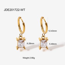 Simple Creative Earrings Couple Jewelry Zircon (style: JDE201722WT)