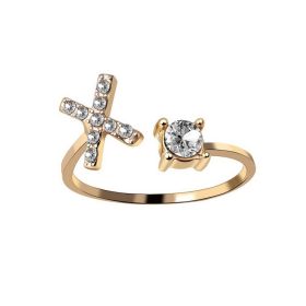 New Design Adjustable 26 Initial Letter Ring Fashion Jewelry For Women Simple Elegant Jewelry (Color: 2pcs Gold, style: X)