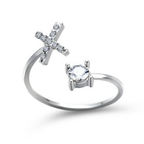 New Design Adjustable 26 Initial Letter Ring Fashion Jewelry For Women Simple Elegant Jewelry (Color: 2pcs Silver, style: X)