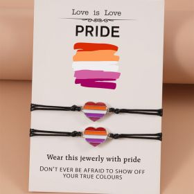 Love Paper Card Jewelry Rainbow Butterfly Pendant Splicing Couple Necklace Set (Color: Style4.)
