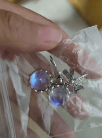 Fashion Jewelry Women's Earrings Hanging Vintage Dragonfly Pendant Earring Boho Chakra Blue Moonstone Drop Earrings For Women Wedding Charm Ethni (Color: Moonstone)