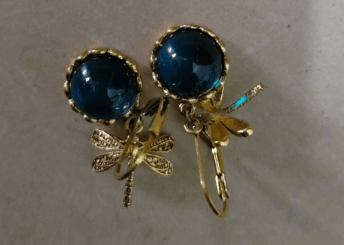 Fashion Jewelry Women's Earrings Hanging Vintage Dragonfly Pendant Earring Boho Chakra Blue Moonstone Drop Earrings For Women Wedding Charm Ethni (Color: Denim Blue)