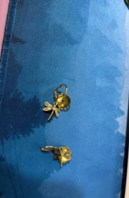 Fashion Jewelry Women's Earrings Hanging Vintage Dragonfly Pendant Earring Boho Chakra Blue Moonstone Drop Earrings For Women Wedding Charm Ethni (Color: Champagne)