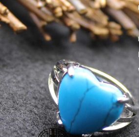 Personality Jewelry Baroque Ring Flower (Color: Blue turquoise)