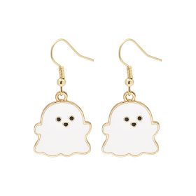 Halloween Earrings Cute Pumpkin Spooky Oil Drip Alloy Earrings Jewelry (Color: E40105)