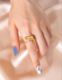 Cute Dinosaur Shape Jewelry For Women Fashion Ring (Color: Gold Tyrannosaurus, size: Need Gift Box)