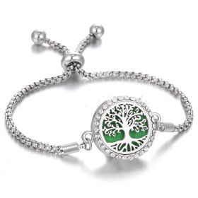 Hollow Stainless Steel Adjustable Aromatherapy Bracelet Jewelry (Color: 17style)