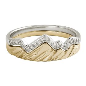 Copper Inlaid Zircon For Women To Wear A Folding Ring Fashion Jewelry (Color: Gold, size: No.8)