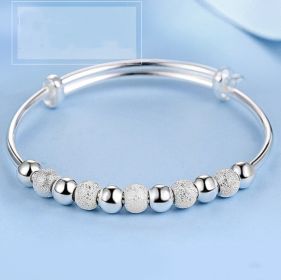 White Copper Silver Plated Changeable Beads Bracelet Women's Diet Balls Jewelry (Color: Nine Changeable Beads)