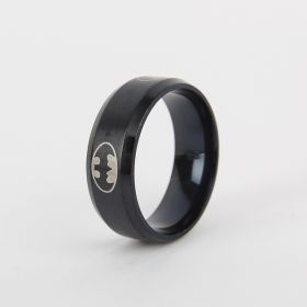 Tricolor Batman Popular Jewelry Stainless Steel Ring (Color: Black, size: No.13)