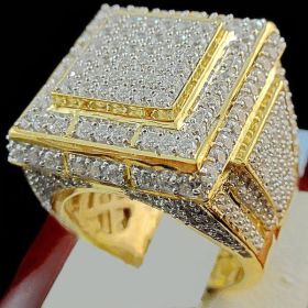 Men's Rings European And American Popular Luxury Atmospheric Jewelry (Color: Gold, size: Number13)