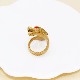 Jewelry Creative Hand Jewelry Vintage Men's Titanium Steel Ring (Color: Gold, size: number 10)