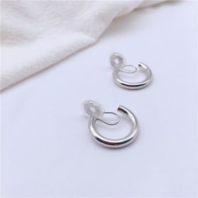 Ladies Vintage Metal Jewelry Mosquito Coil Plate Ear Clip (Color: Silver)