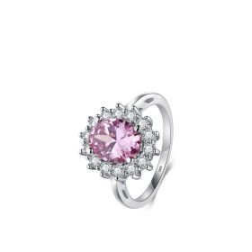 Light Luxury Rings Exquisite Simple And Versatile 925 Silver Ins Style Design Jewelry (Dimensions: US5, Color: Pink)