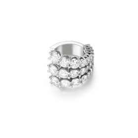 Simple Fashion Jewelry Temperament European And American Multi-layer Diamond-encrusted C Ear Ring (Color: Silver row three)